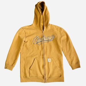Carhartt Youth Kids Boys Unisex Full Zip Script Logo Hoodie Jacket Sz L (14-16)